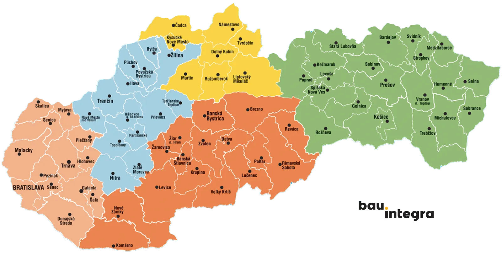 Mapa distribúcie škridiel Jacobi NA Slovensku