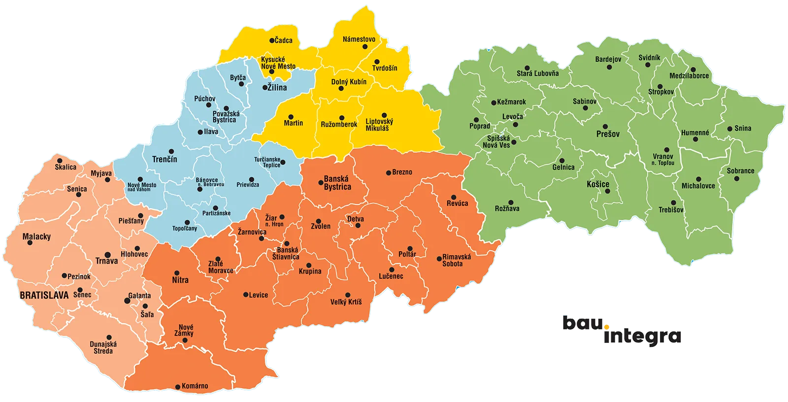 Mapa distribúcie škridiel Jacobi NA Slovensku